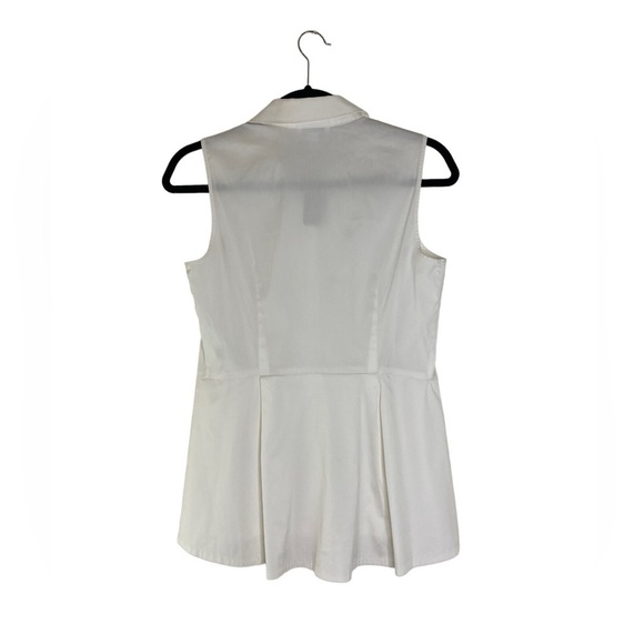 Charter Club Women's Sleeveless White Button-Up Blouse Size 4 Casual HSH - Picture 4 of 9